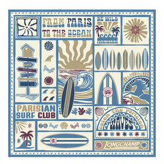 Parisian Surf Club Silk scarf 90