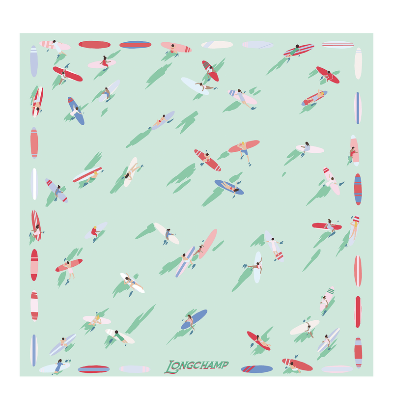 En Attendant la Vague Silk scarf 50