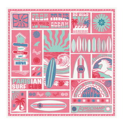 Parisian Surf Club Silk scarf 90